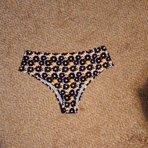 Cheek Boss Womens Floral Patterned Panties - Black and Yellow